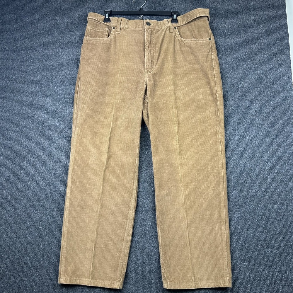 Lands End Men's Pants Corduroy Brown Traditional Fit Sz‎ 40 Adjustable Waist
